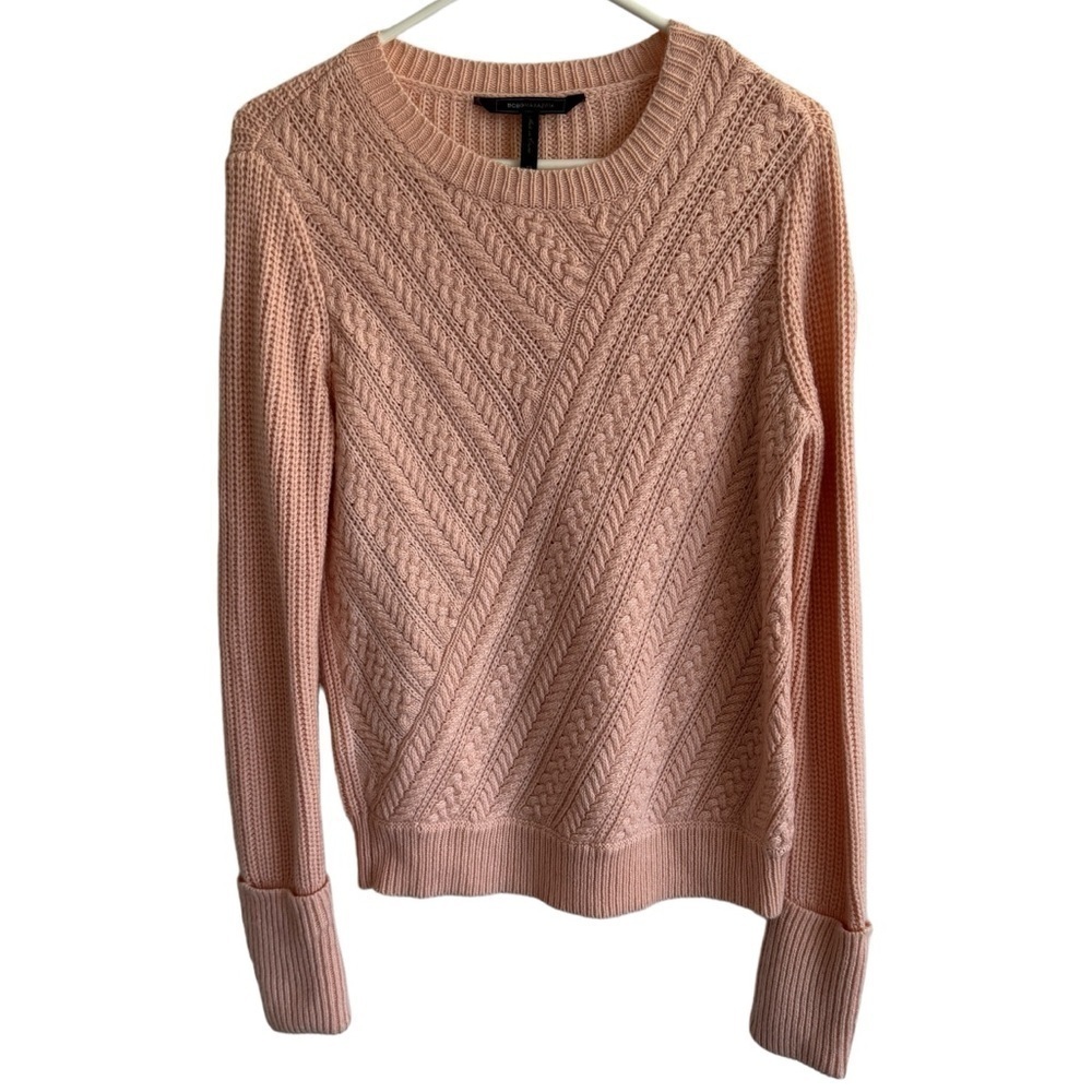 BCBGMAXAZRIA Wool & Alpaca Caleigh Cable Knit Sweater, Size XS